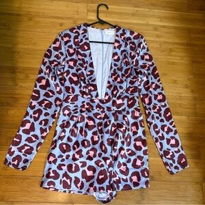 Lovers + Friends Pink and Brown Patterned Fabric